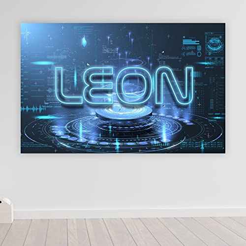 timalo® Cooles Gamerposter mit Namen personalisiert | Robuste Gaming Wanddeko mit Gamer Bild für die Wand | Deko Poster XXL Wandbild | Futuristisches Labor blau Neon | Motiv 49