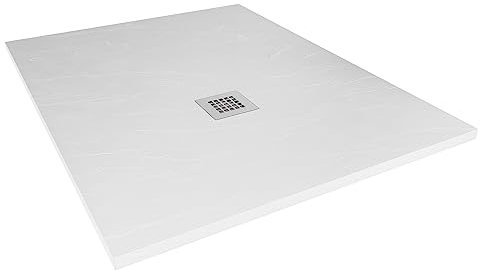 Aquabad Mineralguss Duschwanne Deluxe Classic, Rechteck 90 x 140 cm, Weiß