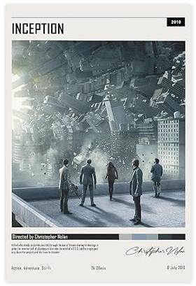 QUNAN Filmposter Inception Leinwandposter ungerahmt: 30 x 45 cm