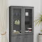GuyAna Highboard-Oberteil HAMAR Dunkelgrau 85x35x100 cm Massivholz Holzwerkstoff Schrank Wetterfest