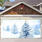 Chickwin Weihnachten Urlaub Garagentor Banner Abdeckung, Große Größe Xmas Frohe Weihnachten Deko für Festival Happy New Year Outdoor Hintergrund Fotorequisiten (210x240cm,Weißer Winter)