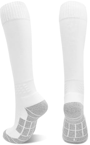 ARERWA Fußballsocken Kinder -1 Paar Extra Lange Atmungsaktive Gepolsterte Kompressionssocken Rutschfeste Sockenstutzen für Outdoor Sport Wandern Laufen Gehen 38-42 Kinder Herren Damen
