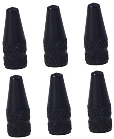 Yardwe 6stücke Ventilkappen Aus Aluminium Fahrradkappen Für Mountainbike Rennrad Reifen Luftkappen Staubschutzkappen Schwarz