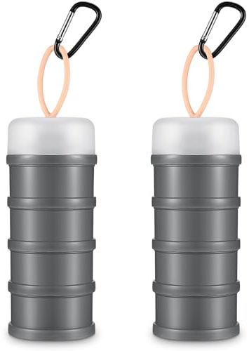 Baderke 2 Protein Powder Containers with Funnel Holder, 4 Stackable Leak Proof Dispensers, Portable Powder Container