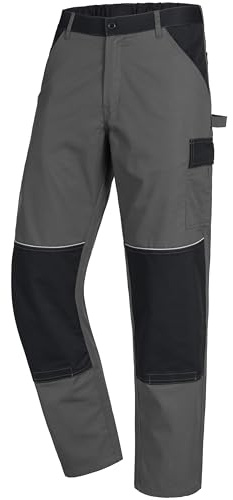 ASKON Nitras Motion Tex Light, Lange Arbeitshose, schwarz, atmungsaktives und leichtes Material, dehnbarer Bund (DE/NL/SE/PL, Numerisch, 46, Regular, Regular, grau/schwarz)