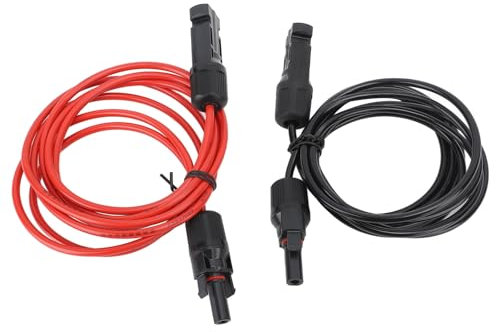 12AWG Efficient Solar Panel Extension Cable with Female and Male Connector 2m 6.6ft for Maximizing Solar Energy Utilization Efficiency ABS Red Black 2.5mm² for Solar Panel