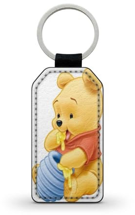 Porte-clé noir en simili cuir Bourriquet ours winnie dessin animé amis Eeyore Ref 21
