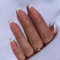 DMQ French Press on Nails Long, 24Pcs Nude White False Nails, Coffin False Nails with Glue, Acrylic Stick on Nails, Full Cover Artificial Nail Tips for Women Girls Nail Art