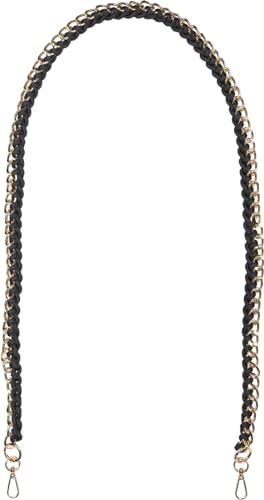 styleBREAKER Taschen Schulterriemen mit eingeflochtener Kette, Wechsel Taschengurt, Handyband, Handykette, Karabiner 02013038, Farbe:Schwarz