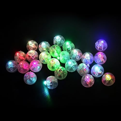 PRECORN 50 palloncini a LED per feste, mini luci lampeggianti per compleanno, matrimonio, Natale e molto altro ancora! Palloncino decorativo multicolore con affascinante gioco di colori – per ogni