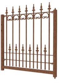 ELEO Gartentor Lucca I Gartentür aus massivem Schmiedeeisen I Größe 100 x 100 cm I romantischer Edelrost I Langlebiges Garten Tor I Metalltor mit Drückergarnitur, Schließzylinder & Feststeller
