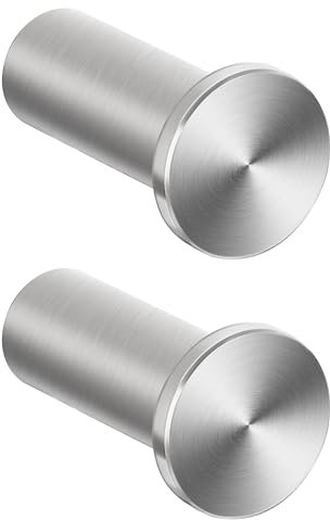 SAYAYO Gancho Pared, Colgador Pared Cepillado Gancho Toalla Baño de Acero inoxidable 2 Piezas Ganchos de Decoración para Baño, Dormitorio y Cocina, EGOY001Y-LS-2P