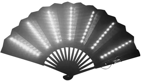 Pcingsia Folding Fan for Festival | Light up Handheld Fan - Portable Accessories, Multipurpose Folding Fan for Performances, Belly Dancing
