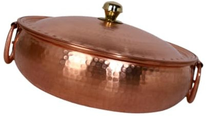 F Fityle Kupfer Chafing Dish Kupfer Hot Pot Eleganter verdickter Suppentopf Induktionstopf Kochtopf mit Deckel für die Private gewerbliche Gastronomie, B