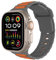 TiMOVO Pulsera reloj compatible con Apple Watch 42/44/45/46/49mm, Silicona suave Deportiva Transpirable Recambio Pulseras Reloj para iWatch Ultra 2/Ultra/Series 10/9/8/7/6/5/4/3/2/1/SE,Gris Anaranjado