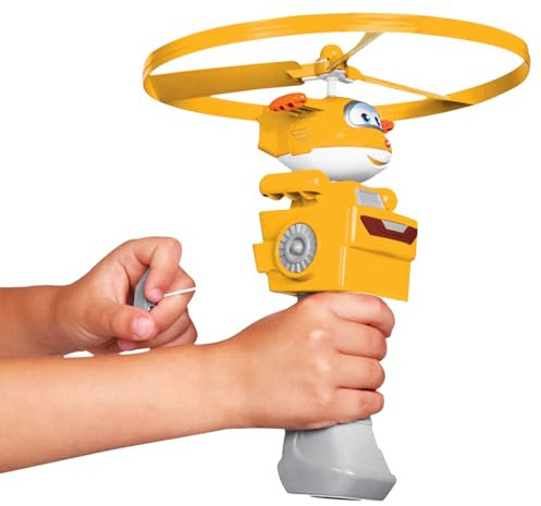 Super Wings Fliegendes Spielzeug Golden Boy für Kinder, Draußen Spaß Flying Disc Launcher Flugzeug Draußen Fliegen Spielzeug für Kinder Jungen Mädchen 3 4 5 6 7 8 Jahre alt, Gold