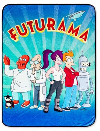 Silver Buffalo Futurama Planet Express Crew Fleece Throw Blanket | 45 x 60 Inches