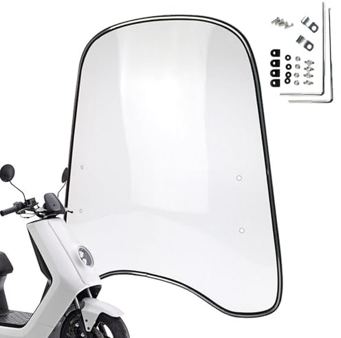 Transparente Motorrad Windschutzscheibe, Sanddichter Dämpfer für Roller, Windschild Spoiler für Motorräder, Elektroautos, 46x42.5 cm