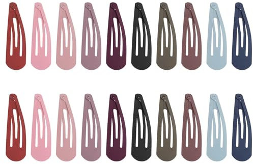 Giantree 20 Stück Haarspangen Mädchen, 7cm Snap Haarspangen Kinderhaarspange Haarklammern Haarspangen Bunte Haarklammern Snap Haarclips Haar Accessoires für Mädchen Damen(Tropfenform Groß)