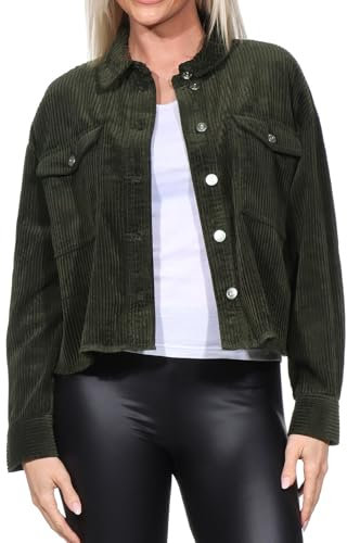 ONLY Damen Oversize Cord Jacke ONLMarina-Eny Life lässige Damenjacke 15222456 Rosin L