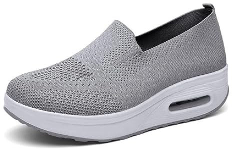 Joggingschuhe Damen Tennisschuhe Bequeme Slip on Sneakers Mesh Freizeit Straßenlaufschuhe Fashion Fitnessschuhe Atmungsaktiv Walking Schuhe für Trekking Workout Running