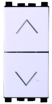 1 MODULO INTERRUTTORE DOPPIO SALISCENDI, BIANCO, COMPATIBILE CON VIMAR ARKE', INTERBLOCCATO, PER TAPPARELLE AVVOLGIBILI, MODULI E FRUTTI 100% COMPATIBILI, MATERIALI DI ALTA QUALITA'
