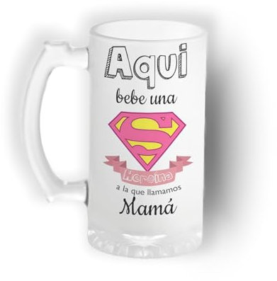 Mookase Jarra de Cerveza de Cristal Esmerilado - Jarra de Cerveza - Jarra de Cerveza Regalo Original - Jarra de Cerveza de 500 ml, 80 x 150 mm