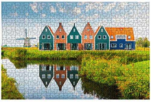 Easy Piece Puzzle: Die k Leine Stadt Volendam, 300 Teile, Große Teile, Leicht zu Puzzeln, für Erwachsene und K inder 10+ Jahren (as Shown, One Size)
