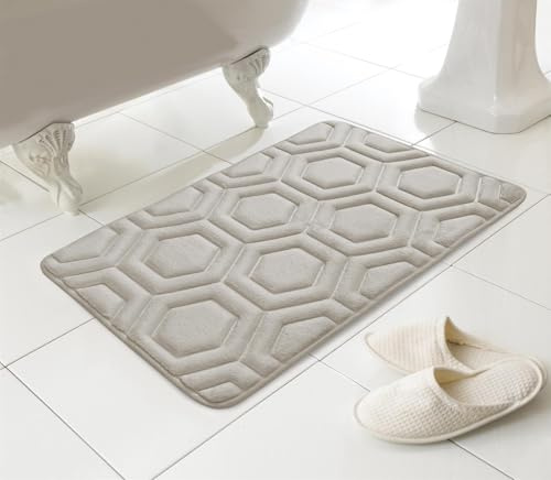 COUNTRY CLUB Geo Memory Foam Bath Mat Natural 43x61 cm
