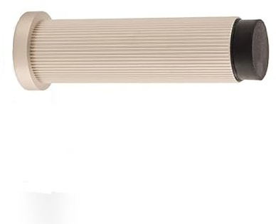 Alexander & Wilks Brunel REEDED Door Stop, Skirting Wall Mounted, 75mm Projection (Satin Nickel)