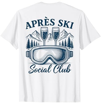 Après Ski Social Club Back Print T-Shirt, Herren, Weiß, M