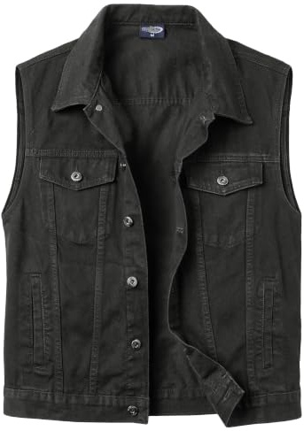SUSHIMIAN Herrars ärmlös jeansjacka biker multipocketväst bikerväst jeansväst