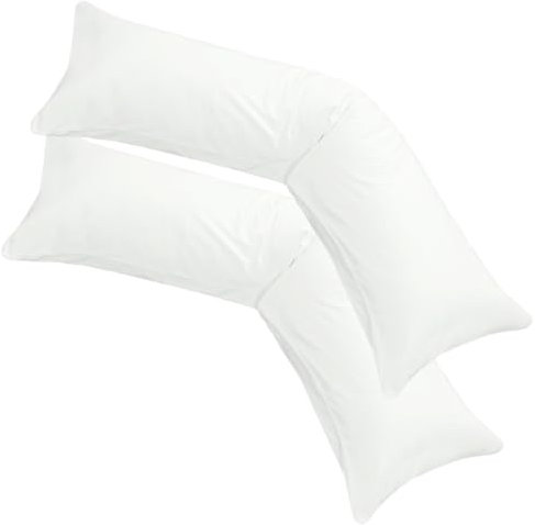 Moon 2er Pack Seitenschläferkissen Bezug Jersey Kissenbezug weiß 40x145