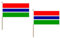 AZ FLAG STOCKFLAGGE Gambia 45x30cm mit holzmast - 10 stück GAMBISCHE STOCKFAHNE 30 x 45 cm - flaggen