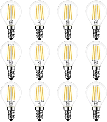 LVWIT 4W Ampoule LED E14 à Filament, 470 Lumen, Equivalent à Ampoule Incandescence 40W, Filament LED Rétro, 2700K Blanc Chaud, Non-dimmable, Lot de 12