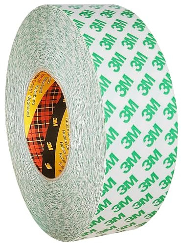 3M 9087 doppelseitiges PVC-Klebeband, weiß, Breite wählbar, 50 m auf Rolle / 50 mm x 50 m