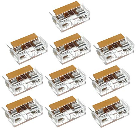 uxcell 10pcs 250V 6A Dual Terminals 5 x 20mm Fuse PCB Panel Mount Holder Case