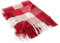 DII Coperta rustica con nappe decorative, da usare per sedia, divano, letto, picnic, campeggio, spiaggia e semplicemente stare accogliente a casa, rosso e bianco