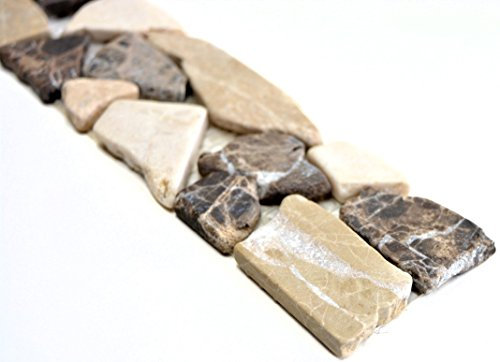 Marmor Naturstein beige Borde Bordüre Ciot Castanao Biancone Wand