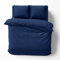 Alreya Mako Satin Bettwäsche 200 x 200 cm mit 2 Kissenbezuge 80 x 80 cm - 100% Baumwolle mit YKK Reißverschluss, Superweiches Bettbezug, Oeko-TEX® Standard Zertifiziert, Blau