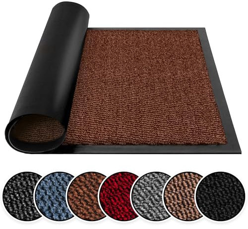 BLADO Washable Door Mats - Non-Slip Heavy Duty Doormats - Stylish Large Rubber Mat - Perfect Dust Grabbing Indoor & Outdoor Mat (Rust, 60cm x 90cm)