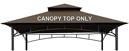 CoastShade 8 x 5 Grill BBQ Pavillon Doppelstöckiges Ersatzdach Dach Outdoor Grill Pavillon Zelt Dachplatte Braun