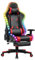RELAX4LIFE Chaise Gaming avec LED Télécommandé, Dossier Inclinable 90-155°en PU et Accoudoir Réglable avec Coussin Lombaire, Fauteuil Gamer avec Appui-tête et Repose-Pieds Escamotable (Rouge)