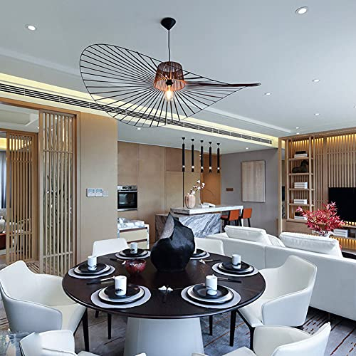Hängeleuchte Vintage Wohnzimmer Led Vertigo Pendelleuchte E27, Schwarz / Weiss / Kupfer Vertigo Lampe 80 100 120 140 Cm, Fiberglas + PU Vertigo Lampenschirm, Deko Wohnzimmer Kronleuchter ,Cuivre,120cm