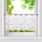 HeichkelL Voile Scheibengardine Blätter Stickerei Bistrogardine Landhausstil Kurzstores für Küche Bestickter Kurzvorhang Stangenlöcher Rot HxB 30x90 cm
