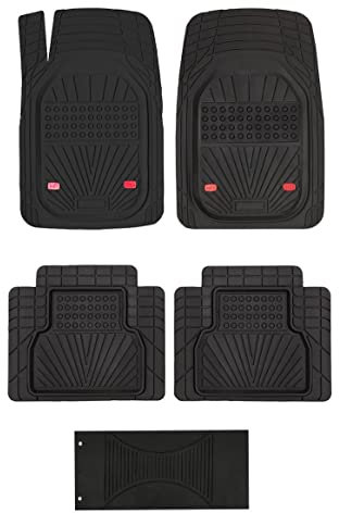 BREMER SITZBEZÜGE 5 teilig Ganzjahres-Bodenmatten Fußmatte Antirutschmatten aus Gummi passend für Skoda Fabia 1 PKW Auto, LKW, Bus, SUV oder Wohnmobil Wohnwagen zubehör