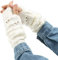 Fairy Grunge Zubehör: zerrissene & gehäkelte Handschuhe - Grunge Aesthetic, Weiss/opulenter Garten, Medium