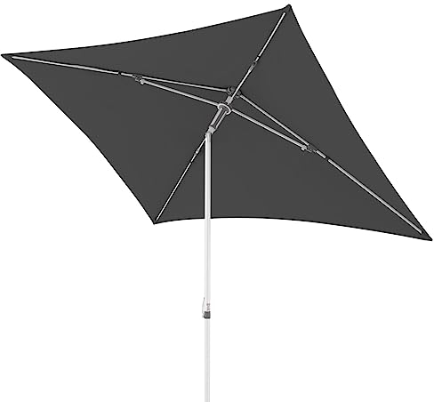 Doppler Sonnenschirm AluPro Neo Push Up 200x250 cm in Anthrazit I Sonnenschirm für Balkon & Terrasse I Schirm knickbar I Öffnen & Schließen durch Push Mechanismus I Höhenverstellbar