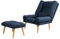 Grekpol Ohrensessel LILA - Sessel mit Hocker - Relaxsessel mit 5-Stufen-Verstellung - Sessel für Wohnzimmer - Lange Fernseh- und Leseabende. Abschalten und genießen! (Falcone Cobalt)