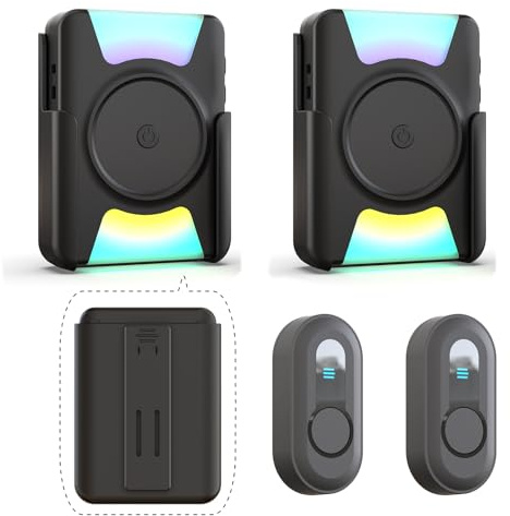 CallToU Campanello per non udenti 300 m senza fili a batteria con luce lampeggiante vibrante per evitare di spaventare gli altri per sordi a casa e ufficio, 2 pulsanti di chiamata 2 ricevitori